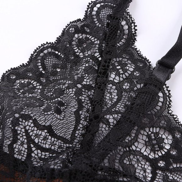 Gold Lace Spice Satin Babydoll with Slit and thong - Picture 9 of 9